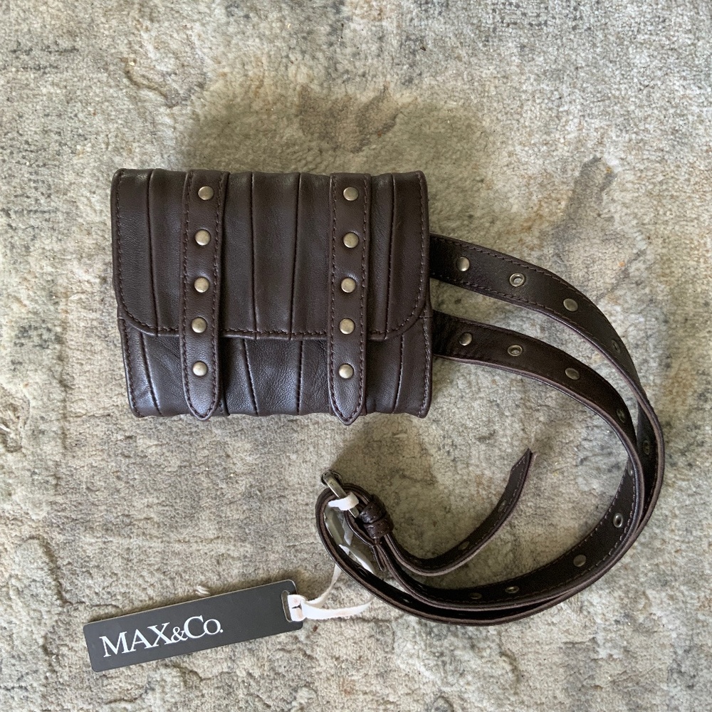 SOFT LEATHER BELT BAG,MAX &CO.